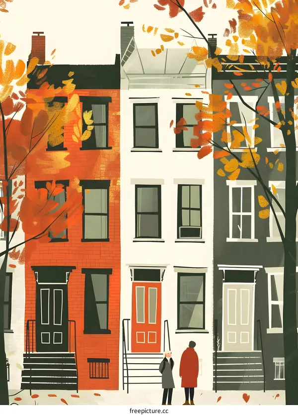 Autumn in the City with Two People