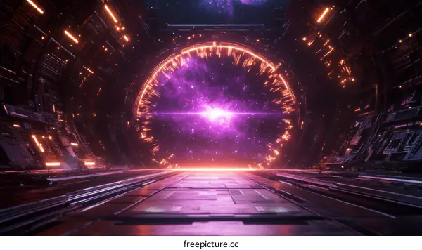 Futuristic Tunnel Gateway to the Cosmos
