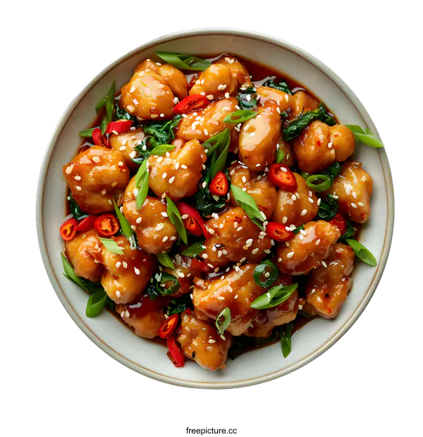 [Transparent Background PNG]Chicken with Teriyaki Sauce