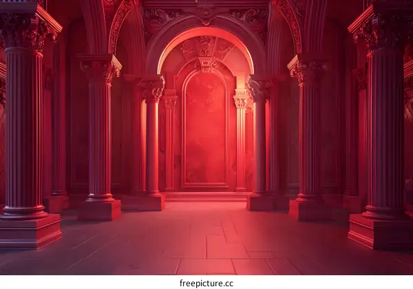 Pink Roman Architecture Interior