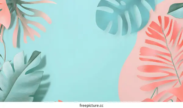 Tropical Leaves Paper Cutout Design