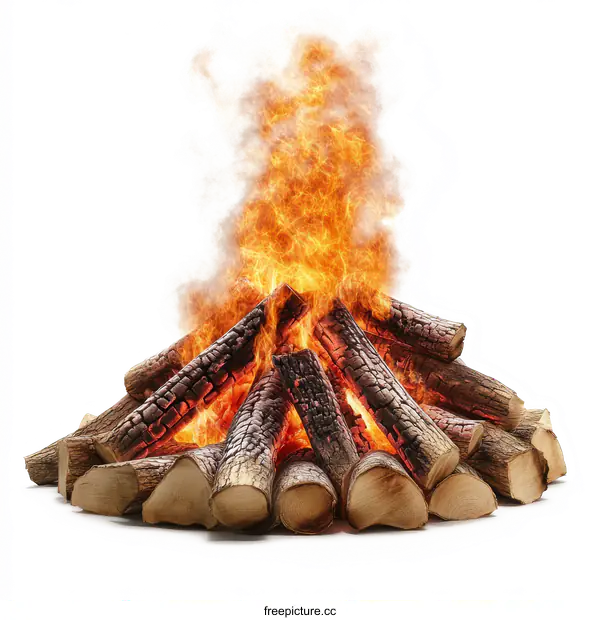 [Transparent Background PNG]Burning Campfire in Nature