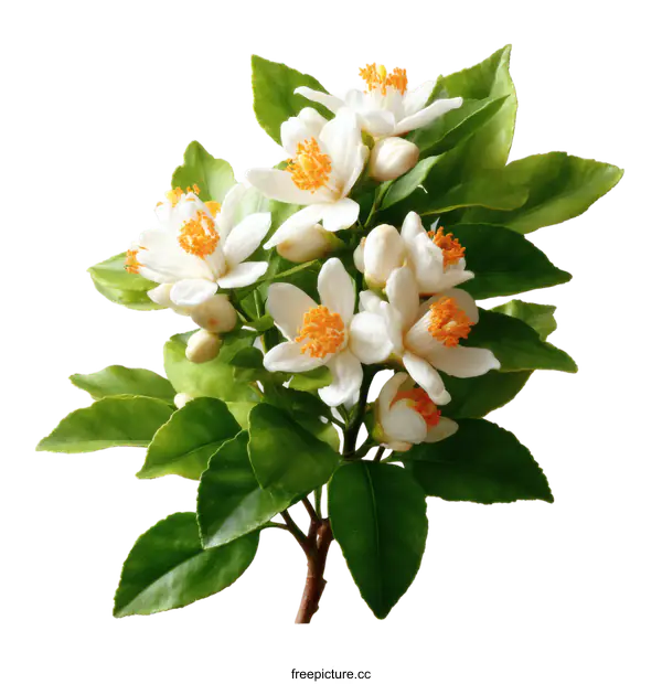 [Transparent Background PNG]Beautiful Citrus Blossoms in Springtime