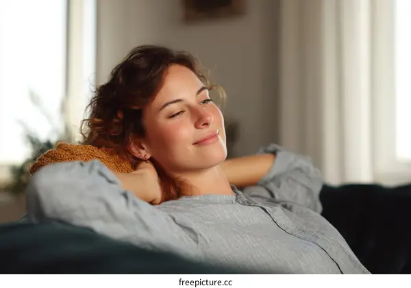 Relaxing Woman on a Couch