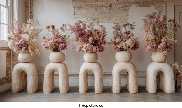 Elegant Floral Arrangements on Unique Stands