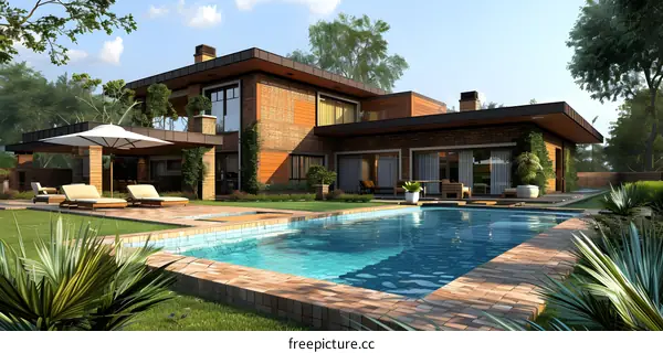 Courtyard house with swimming pool