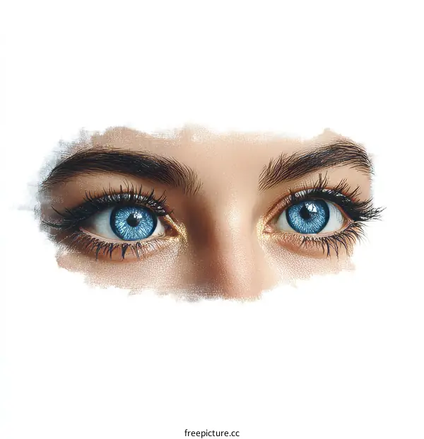 Close-up Portrait of Azure Eyes