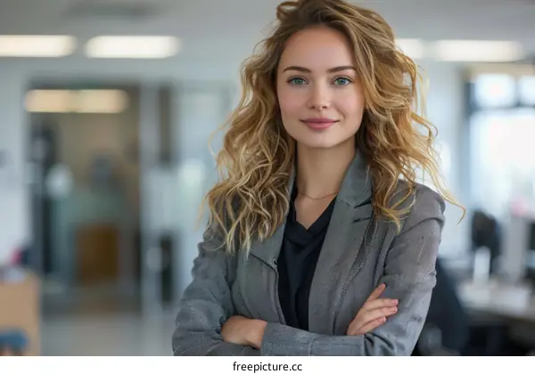 Portrait of a young businesswoman standing in an office