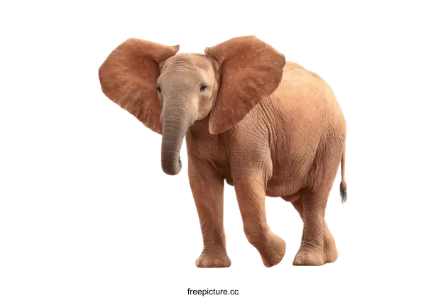 [Transparent Background PNG]Cute Baby Elephant Portrait on White Background