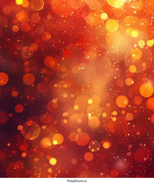 Abstract Red and Orange Bokeh Background