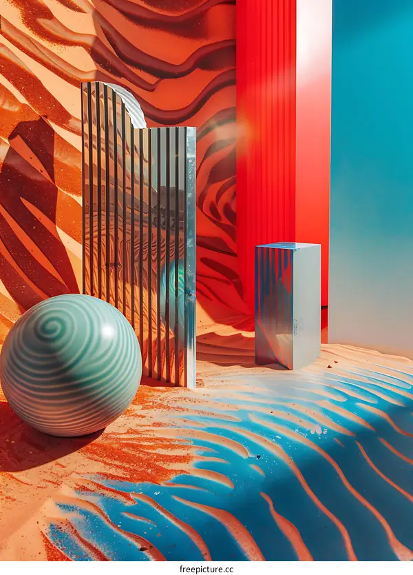 Abstract 3D Render of Shapes and Geometric Patterns