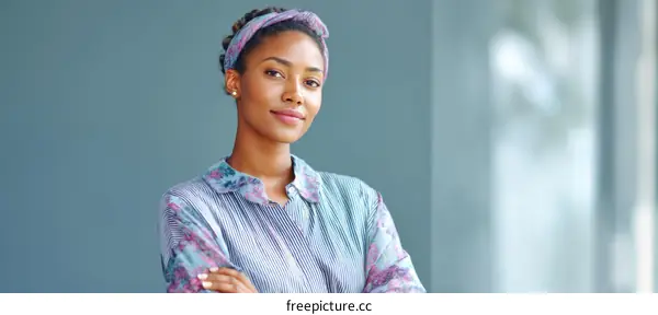 Confident Black Woman in Stylish Outfit