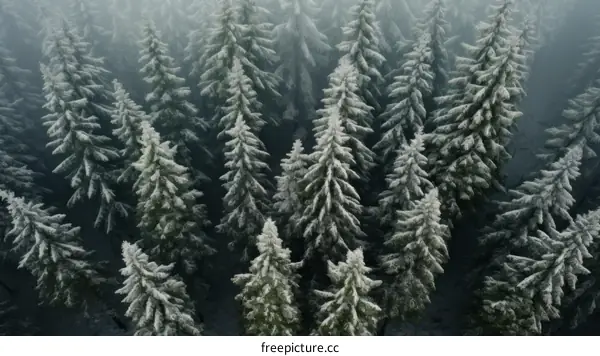 Winter forest with snow-covered trees