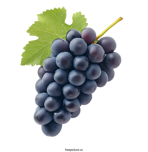 [Transparent Background PNG]Fresh Bunch of Red Grapes Isolated on White Background