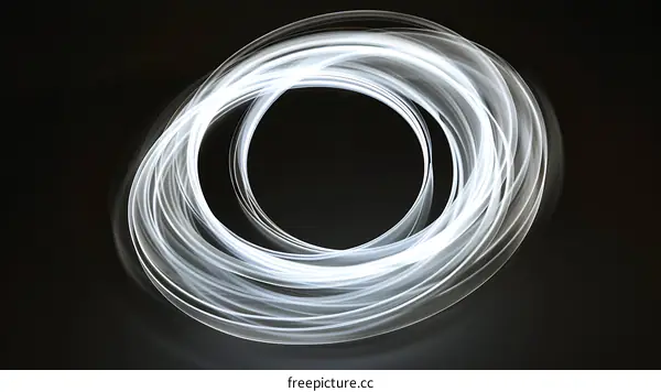 Abstract Light Trails In Circle Shape