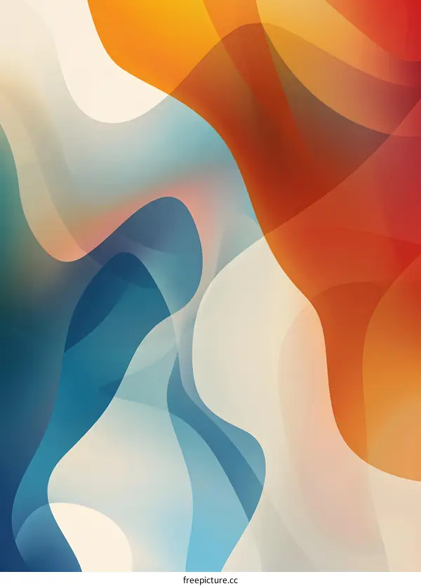 Abstract Background With Blue Orange And White Colors
