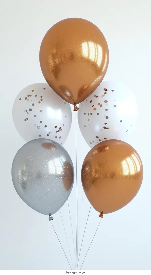 A Festive Arrangement of Metallic Balloons