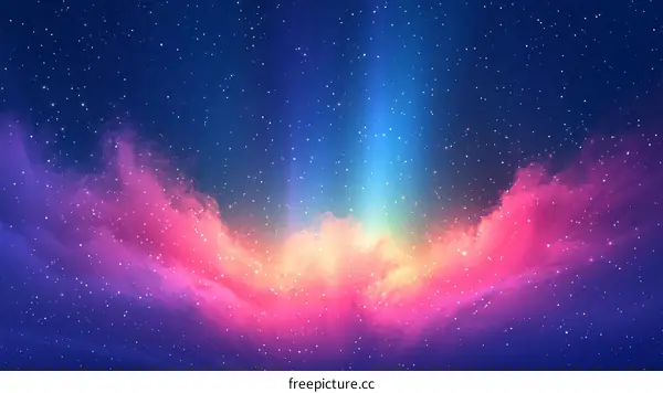 Colorful Starry Night Sky Illustration