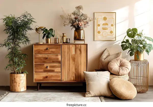 Bohemian Style Living Room Interior Design