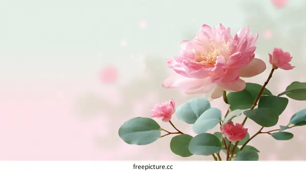 Delicate Pink Lotus and Eucalyptus Arrangement