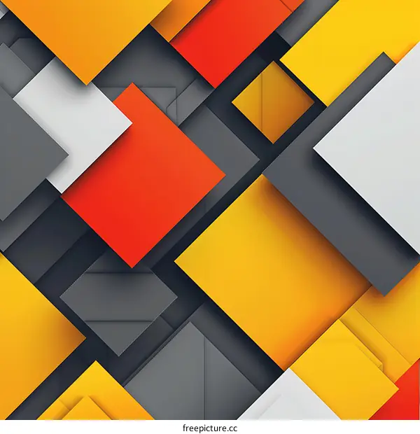 Abstract Geometric Shapes Background with Yellow Orange and Gray Colors