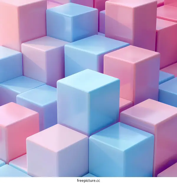 Pastel Pink and Blue 3D Cube Background