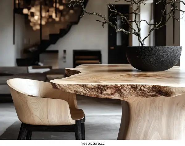 Wooden Table and Chair in Modern Interior Design