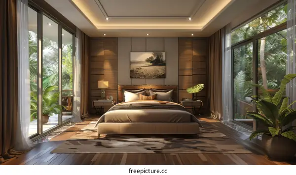 Luxurious Bedroom with Tropical View