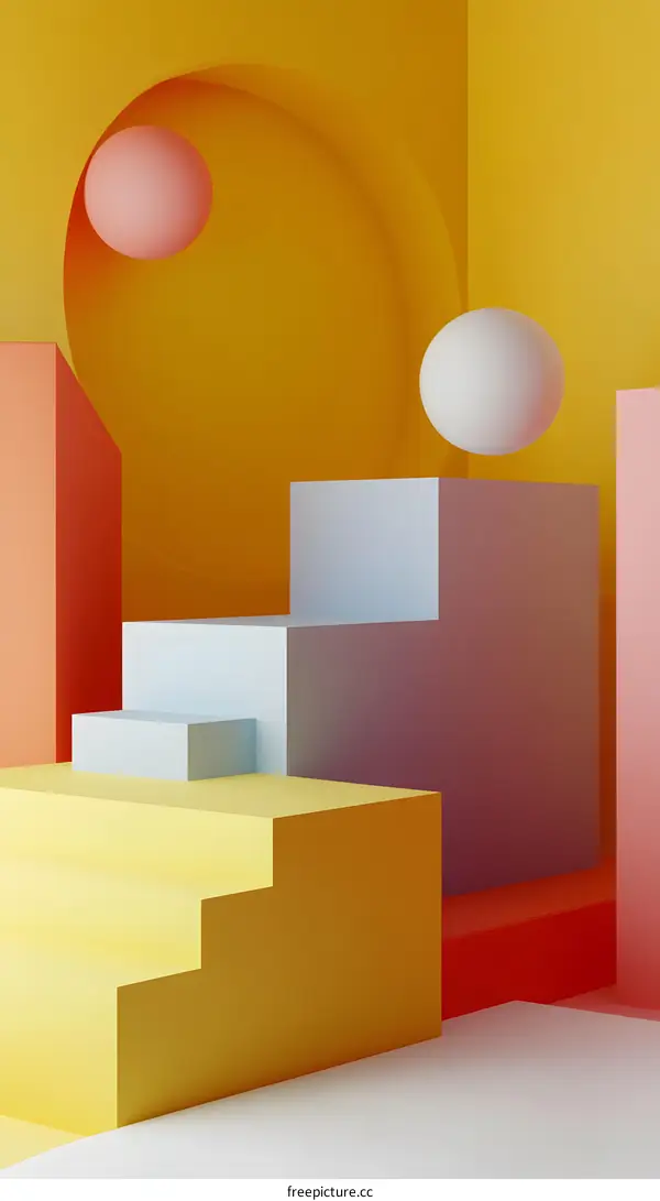 Abstract Geometric Shapes Background with Pastel Colors