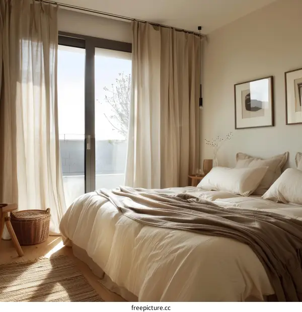 Bright and Airy Master Bedroom With Neutral Colors and Natural Light