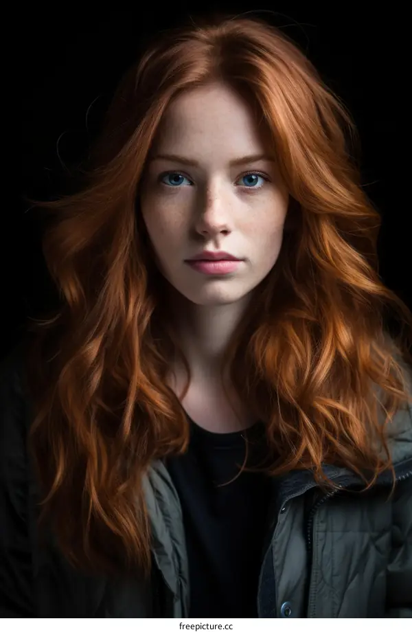 Portrait of a Redheaded Woman with Freckles