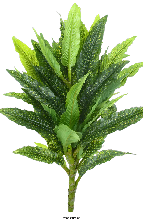 [Transparent Background PNG]Green Plant with Yellow Spots