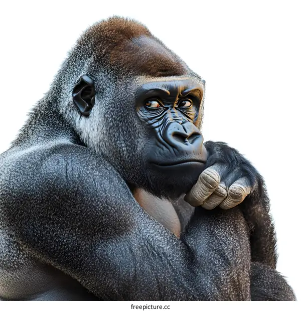 Close Up of a Thoughtful Gorilla