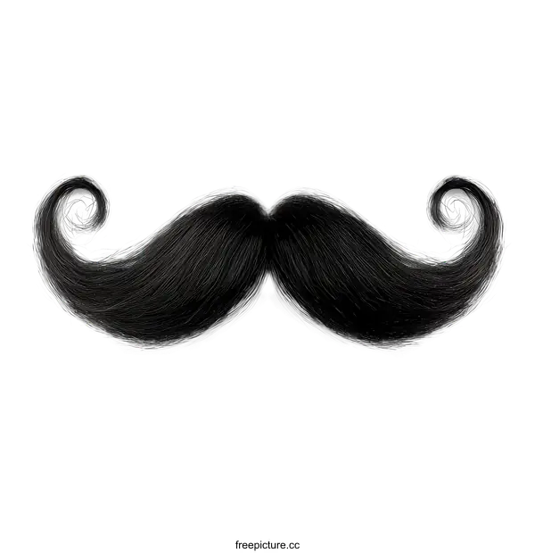[Transparent Background PNG]Classic Black Mustache Illustration