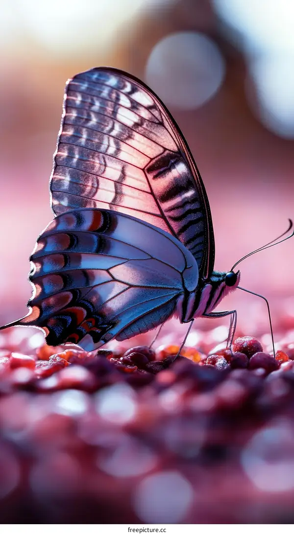 Close-up of a Beautiful Butterfly with Vibrant Colors