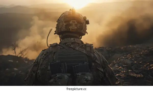 Soldier in the battlefield