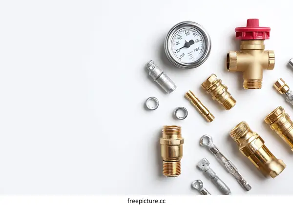Plumbing Supplies on a White Background