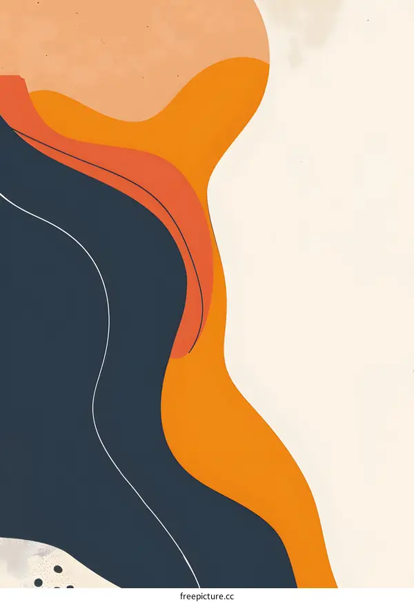 Abstract Shapes in Orange, Blue, and White