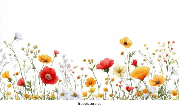 Colorful Wildflower Meadow Illustration