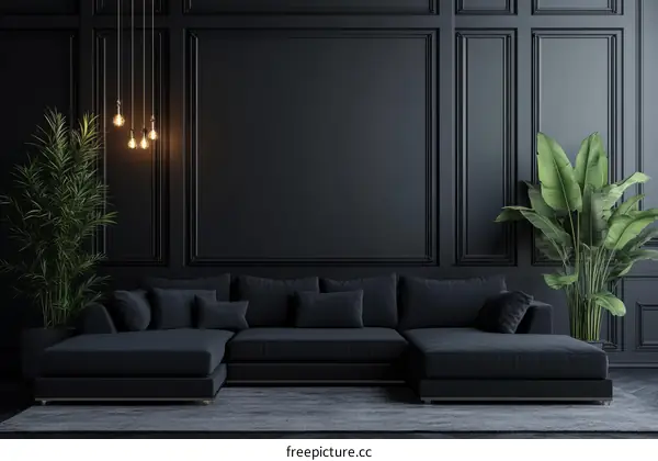 Modern Dark Living Room Interior Design