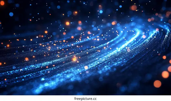 Abstract Blue Light Particle Design