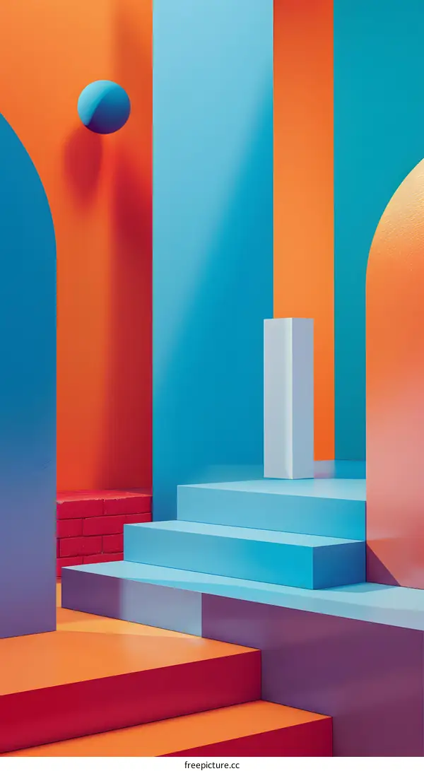 Abstract Colorful Geometric Shapes Background