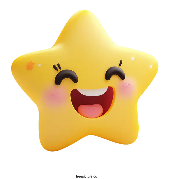 [Transparent Background PNG]Smiling Star Illustration