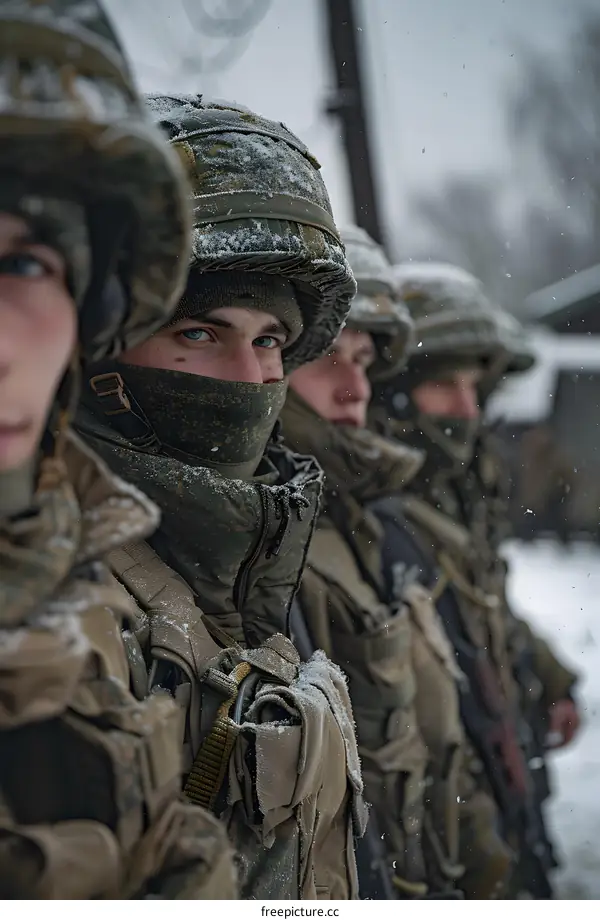 Russian servicemen during a military exercise.