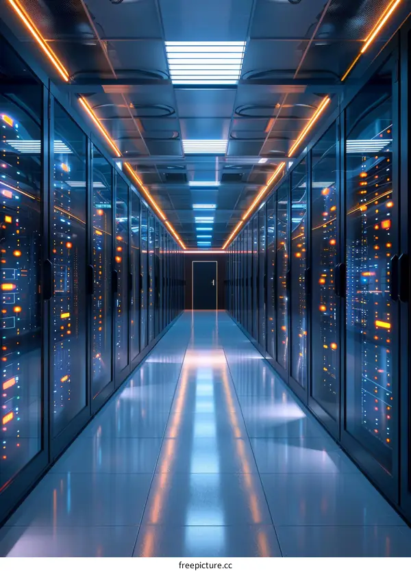 Modern Data Center with Server Racks