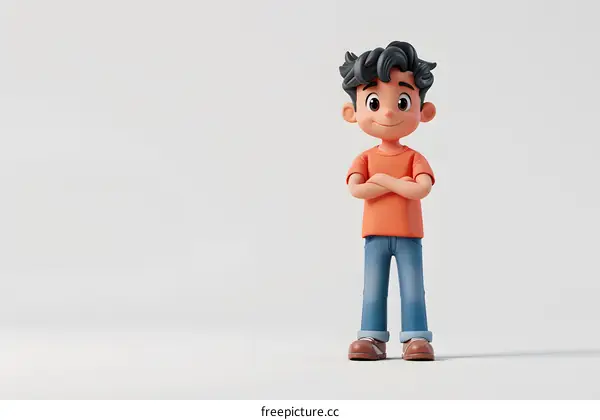 3D rendering of a cute boy