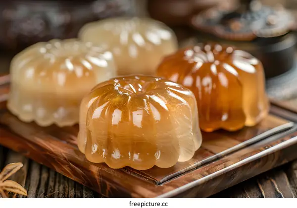 Close Up of Honeycomb Shaped  Homemade  Gelatin Desserts