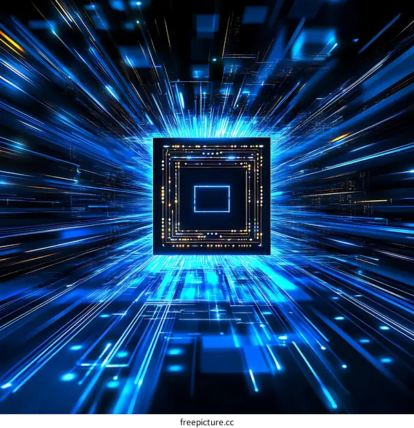 Abstract Digital Chip Illustration