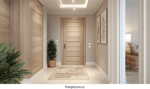 Modern Scandinavian Entrance Hall Illustration