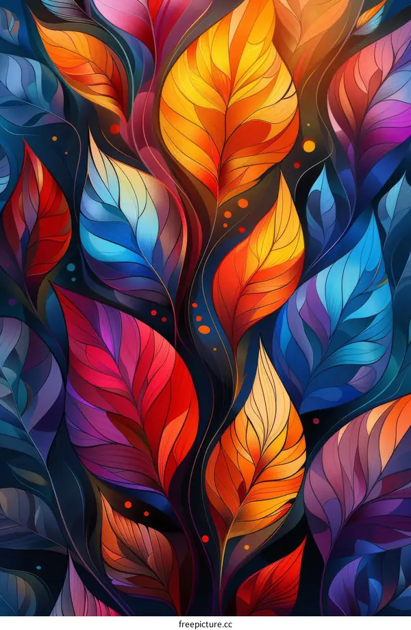 Colorful abstract leaves